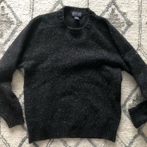 Black, multi-colored wool sweater